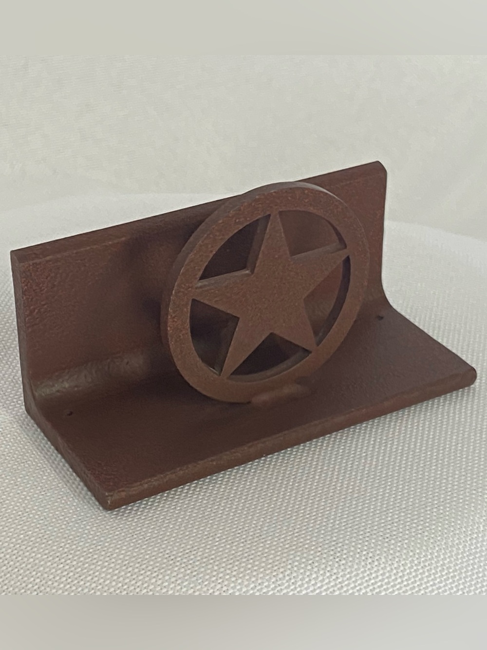 Rustic Cast Iron Texas Lone Star Doorstop, Bookend, Business Card Holder Brown